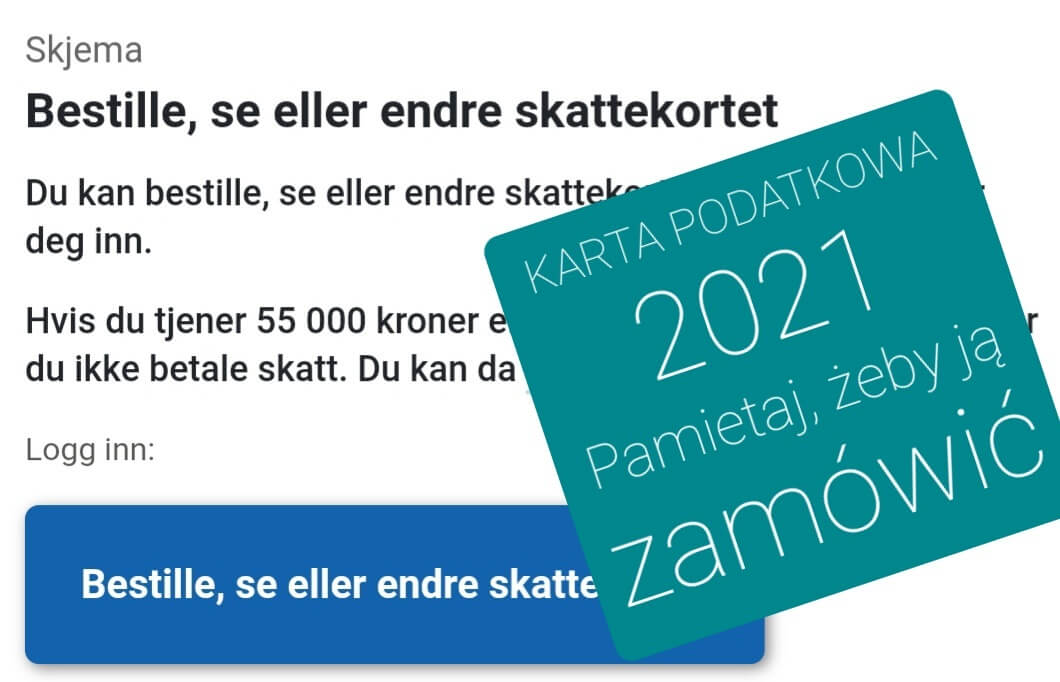 Karta podatkowa 2021 - pamiętaj żeby ją zamówić