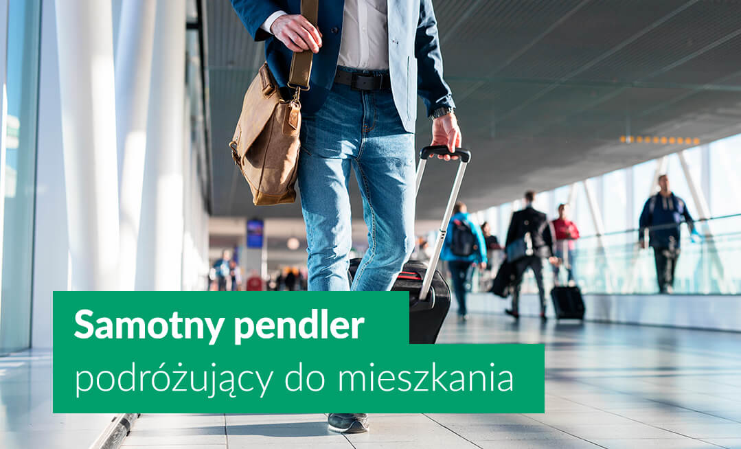 Samotny pendler podróżujący do mieszkania